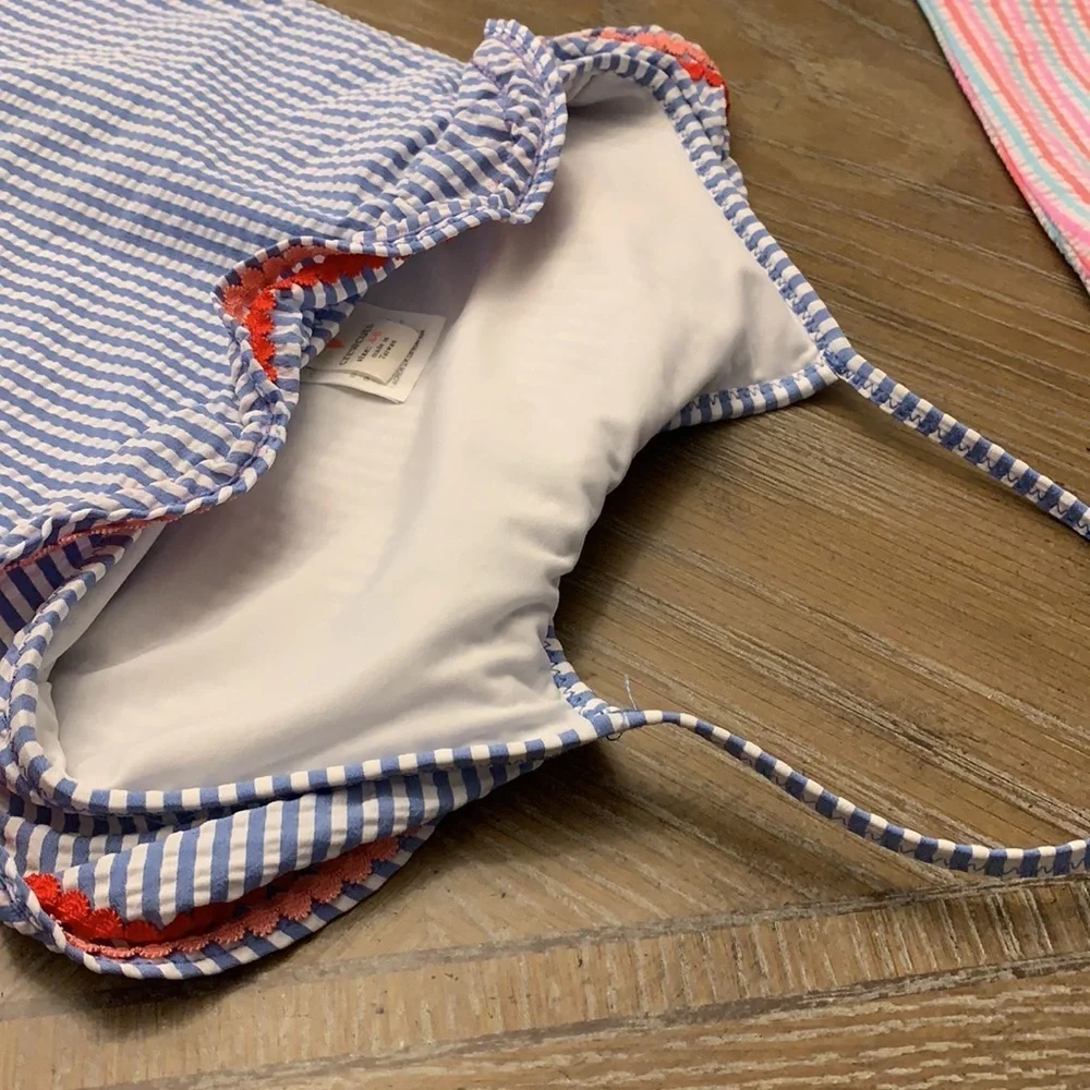 J Crewcuts girls 4-5 seersucker swimsuit
